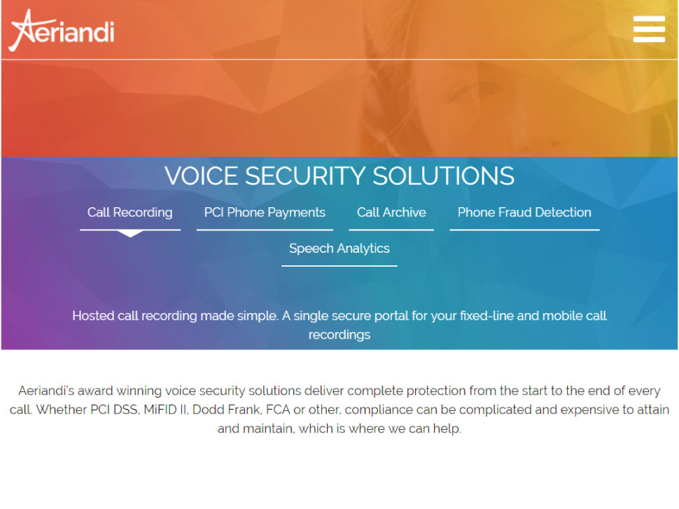 Aeriandi: Voice security solutions