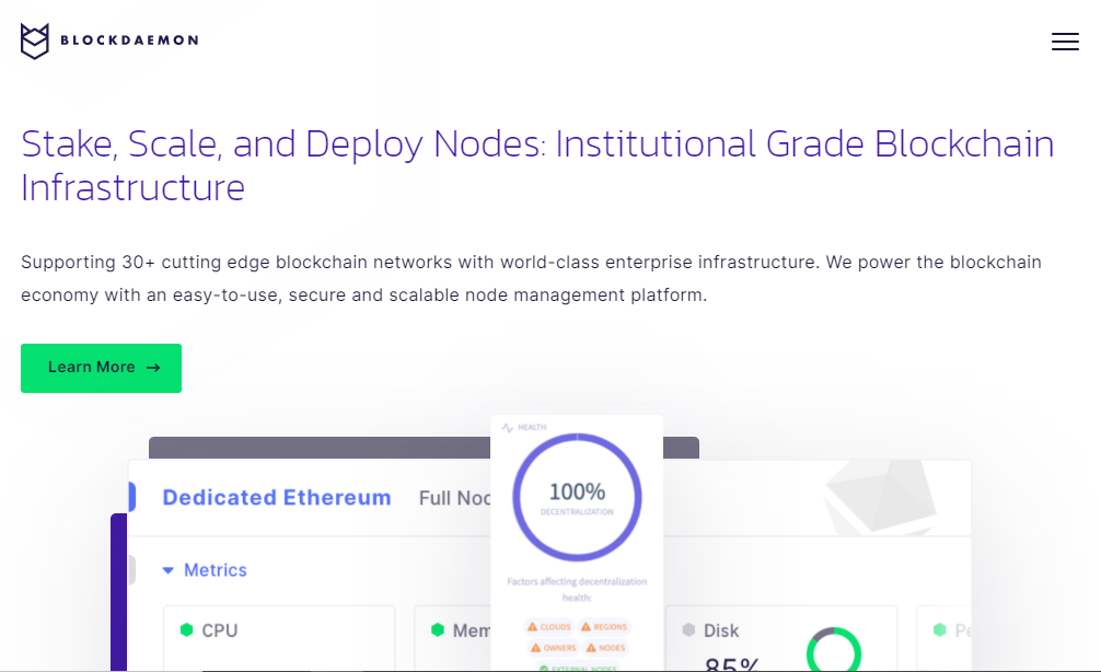 Blockdaemon: Blockdaemon is a blockchain deployment facilitator