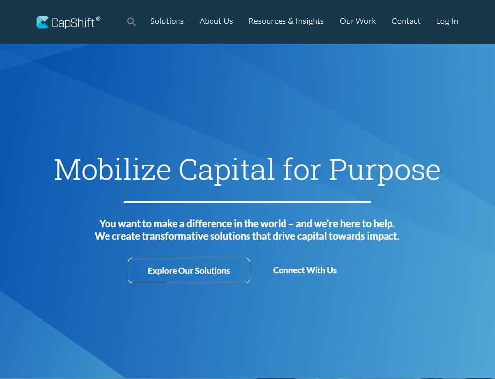 CapShift: Mobilize Capital for Purpose.