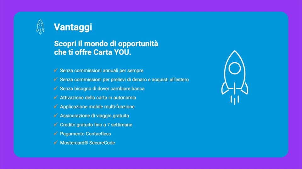 Carta You Vantaggi