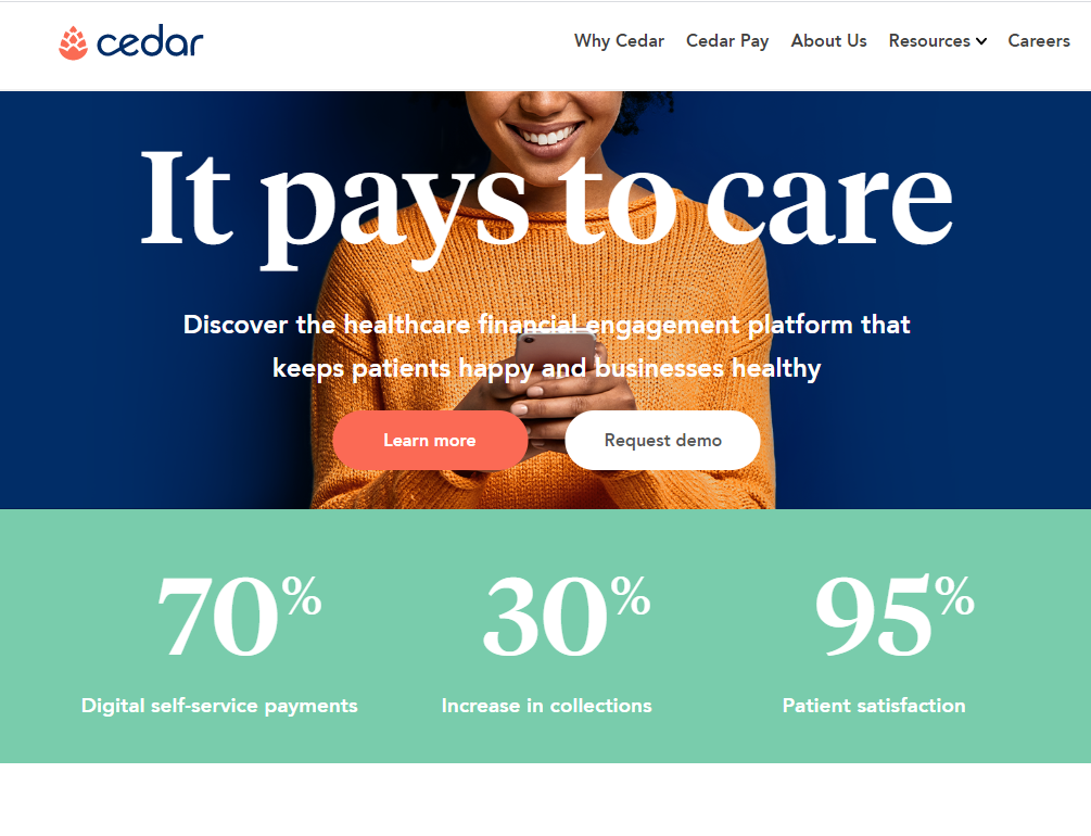 Cedar Cedar provides a smarter way for hospitals, health systems and