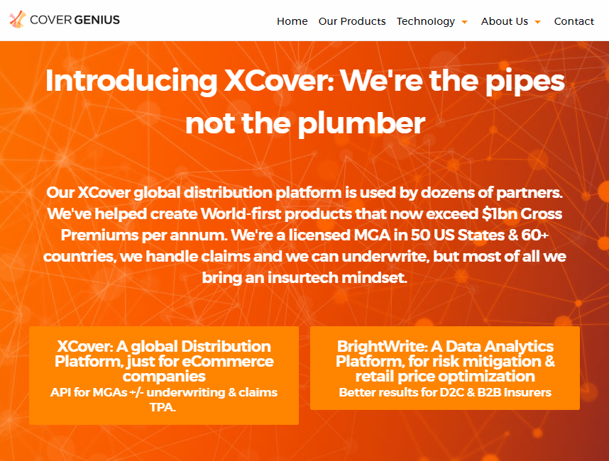 Cover Genius Introducing XCover We're the pipes not the plumber