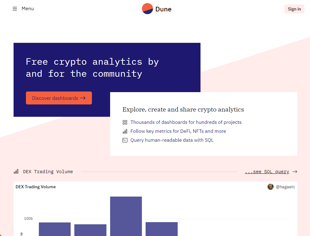 dune analytics crypto