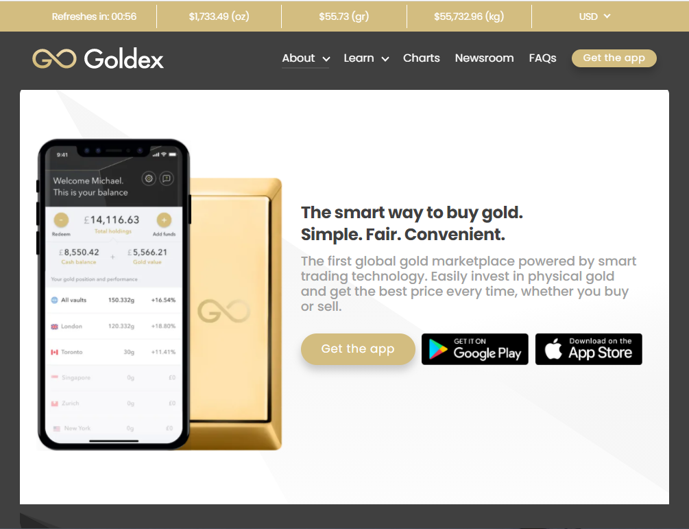 Goldex: The smart way to buy gold. Simple. Fair. Convenient.