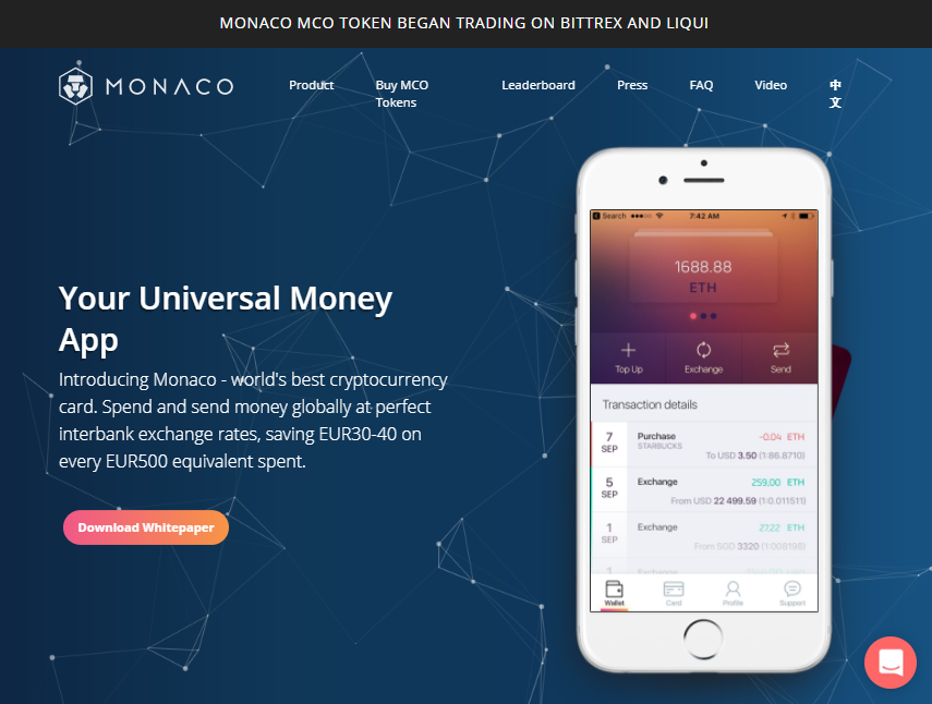 monaco cryptocurrency app