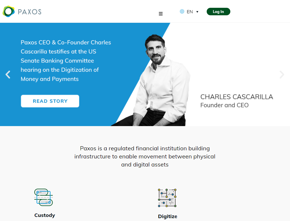 Paxos Blockchain solutions for financial institutions
