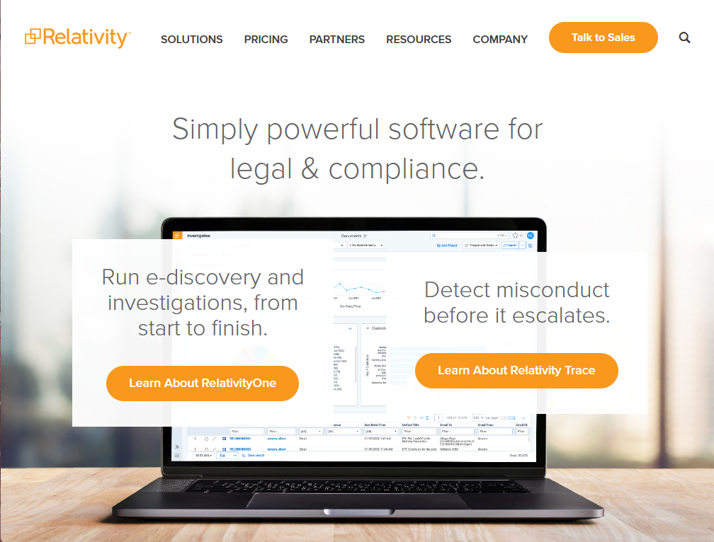 Relativity: Relativity makes software to help users organize data.